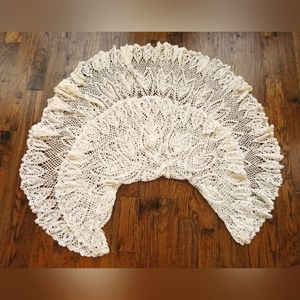 Beautiful,  cream hand crocheted shawl
